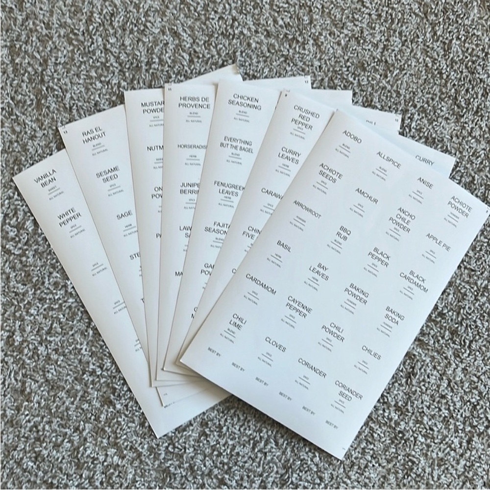 Minimalist Spice Jar Labels